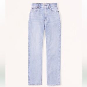 Abercrombie and Fitch Ultra High Rise Straight Leg Ankle Jeans, Light Wash, 29L